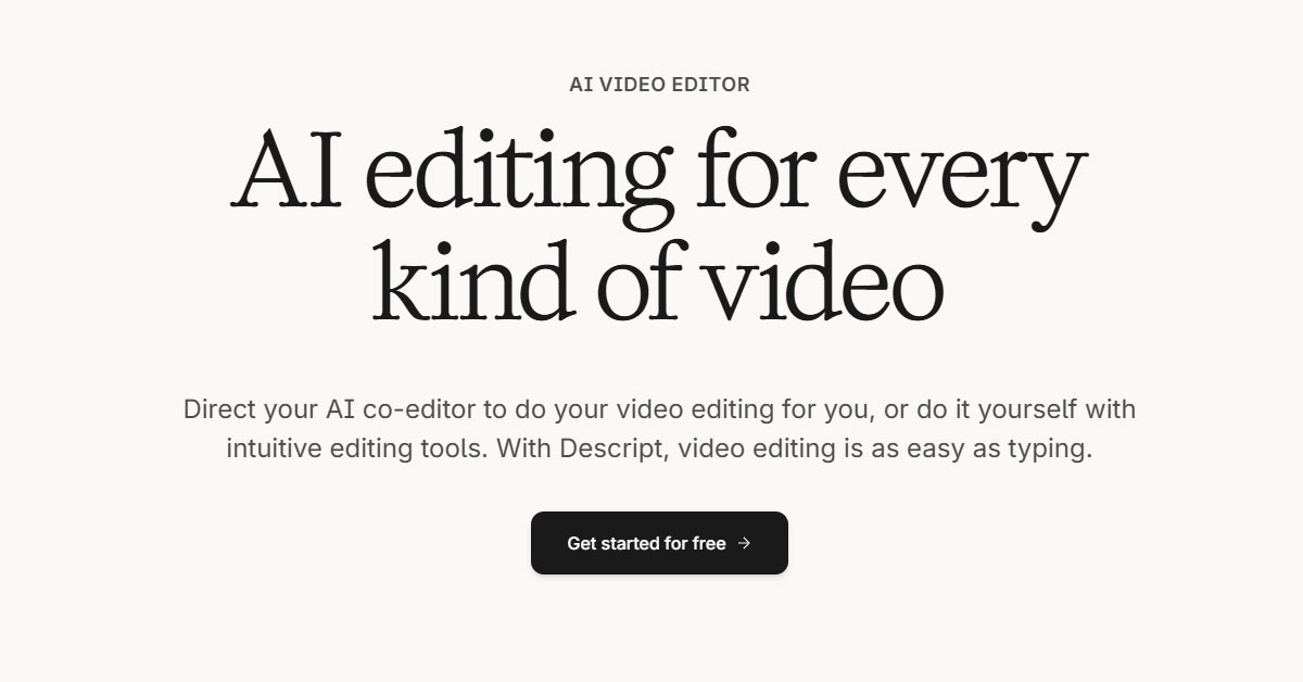 Descript-Easy AI Video Editor B